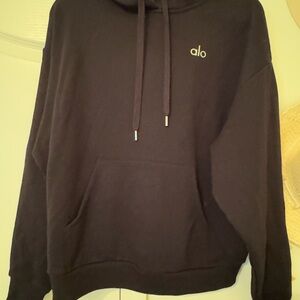 ALO Yoga womens black logo hoodie